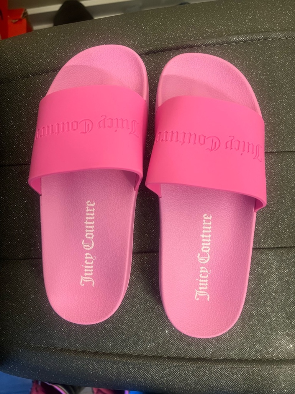Juicy Couture Bright Pink Slide Sandals